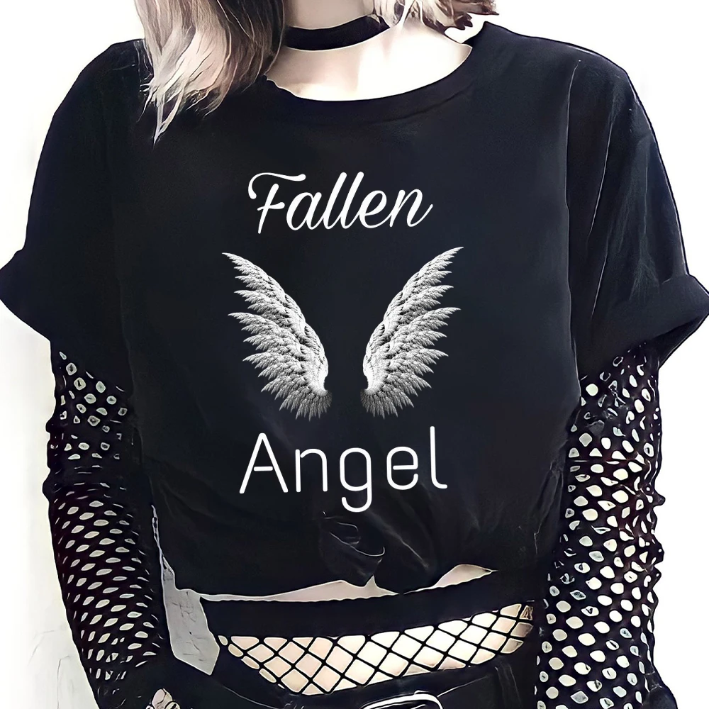 Retro Gothic Cross Short Sleeved T Shirt Women Loose Tee top Summer Clothes Y2k Tops mujer T-shirt aesthetic graphic t shirts