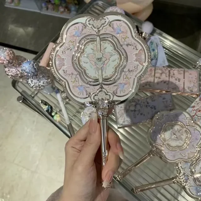 Fleur sait papillon nuage collier Collection miroir cosmétique main tenant miroir exquis soulagement outils de maquillage miroir sirène 4