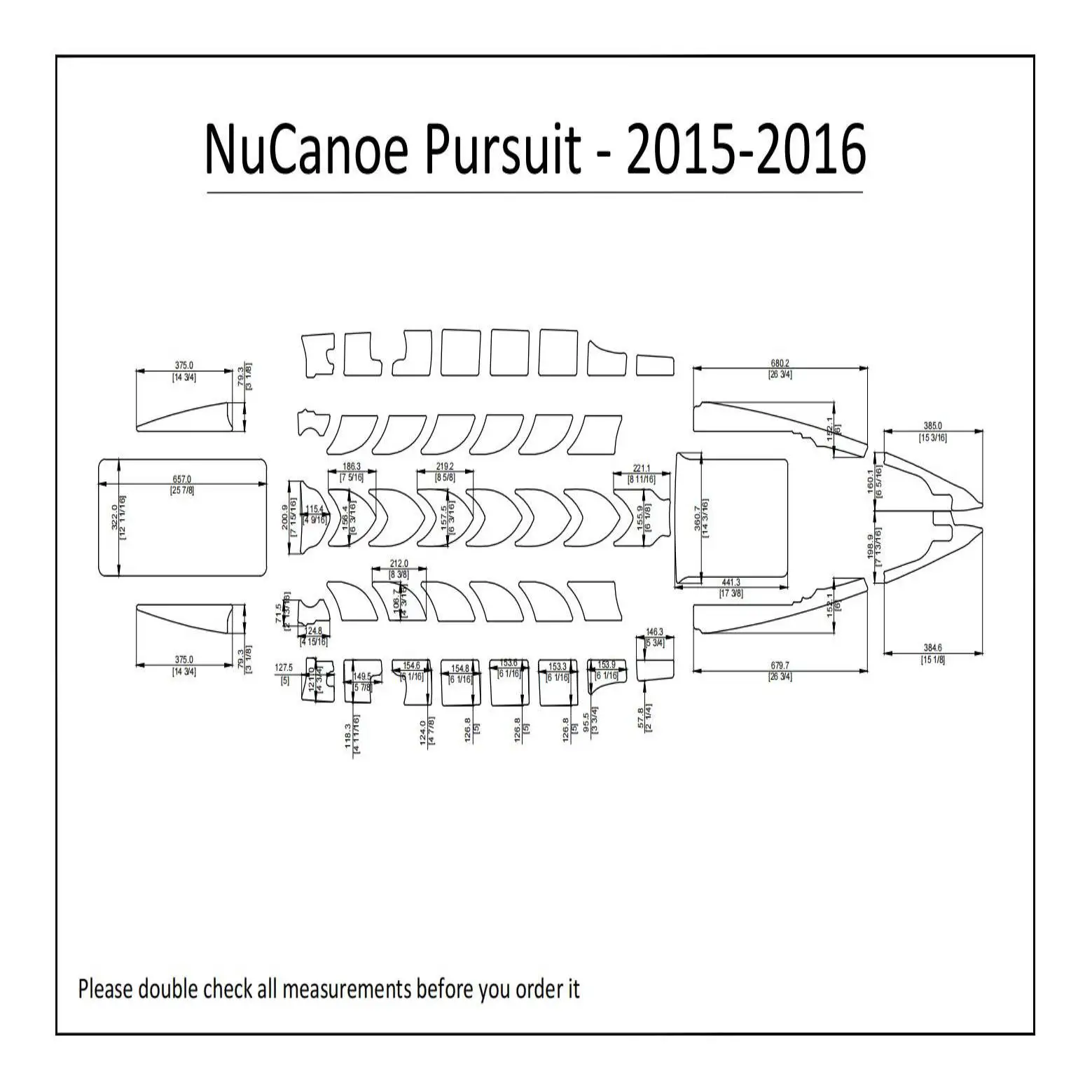 2015-2016 NuCanoe Pursuit Kayak Boat EVA Foam Deck Floor Pad Flooring