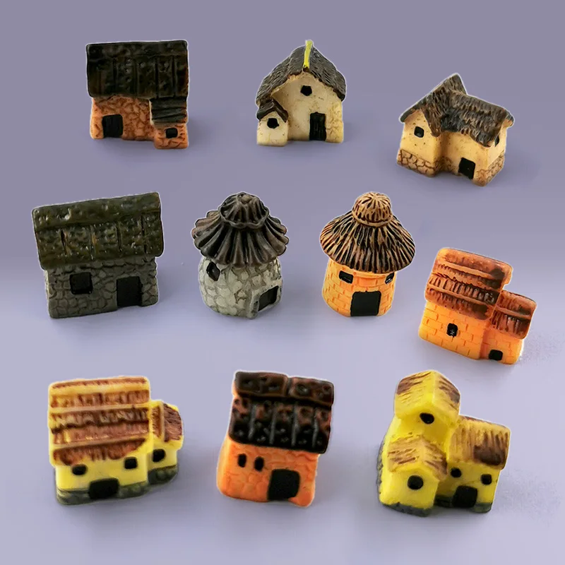 Miniature Figurines Resin Crafts Resin Crafts Accessories Resin House Cottage Figurine Micro Landscape Fish Tank Kawaii Room Diy Home Decor Miniature Fairy Garden Decoration Accessories