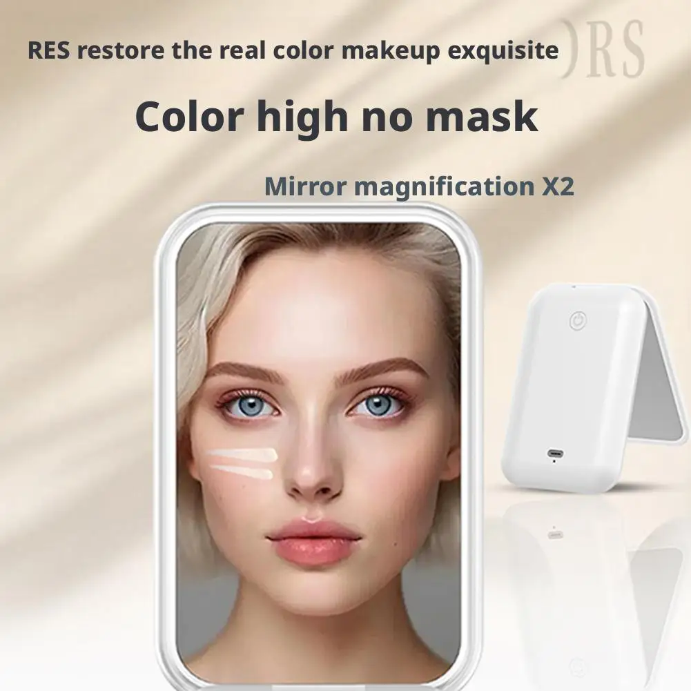 HD 카메라 리필 라이트가 장착된 UV 스마트 선스크린 테스트 미러 2X 돋보기 3단 기어 조절식 디밍 충전식