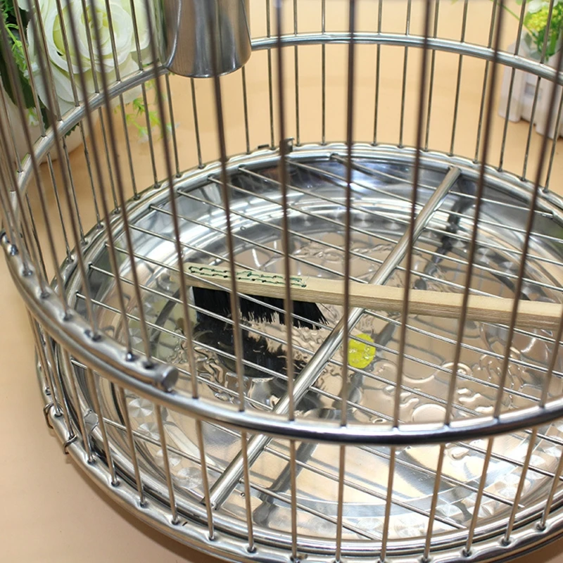 Bird Cage Cleaning Brush Bamboo Long Handle Moderate Hardness Bristles
