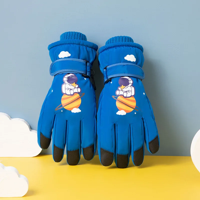New Popular Winter Outdoor Boys and Girls Ski Gloves Thicken and Keep Warm Non-slip Cartoon Cute Waterproof Non-slip Ski Gloves