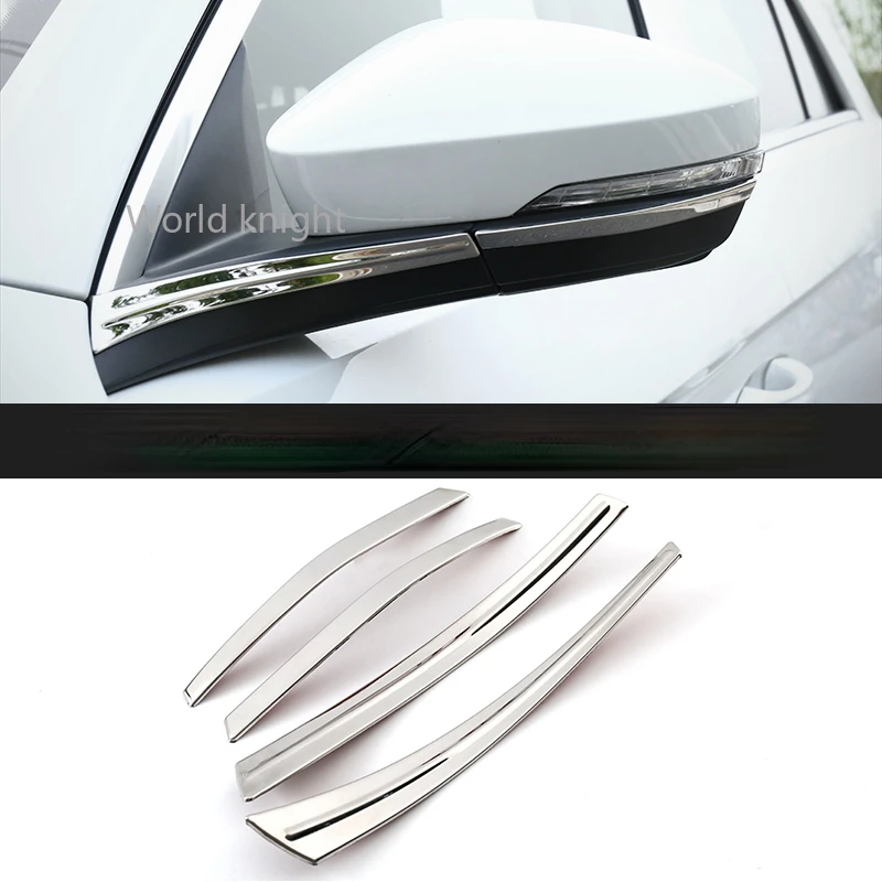 For Volkswagen T-Roc Troc 2018-2021Chrome Side Door Rearview Mirror Cover Trim Mirrors A Pillar Sticker Car Accessories