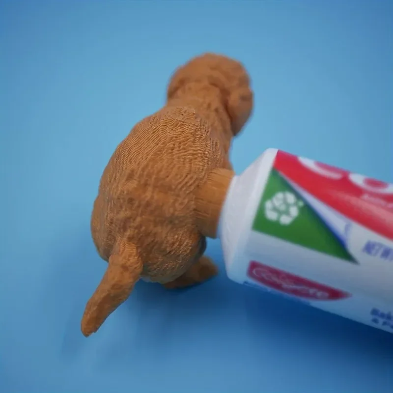 Creative 3D Printing Puppy Poop Toothpaste Dispenser Funny Dog Ass Toothpaste Cover Puppy Toothpaste Cover Dog Fan Gift 4