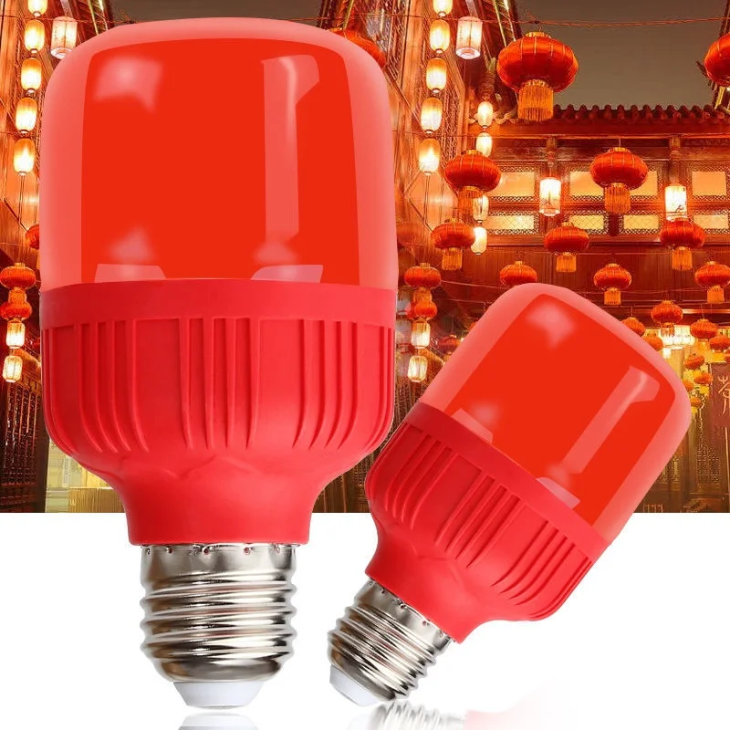 빨간색 고전력 LED 전구 램프 E27 220V 5W 20W 30W 50W 고휘도 스포트라이트