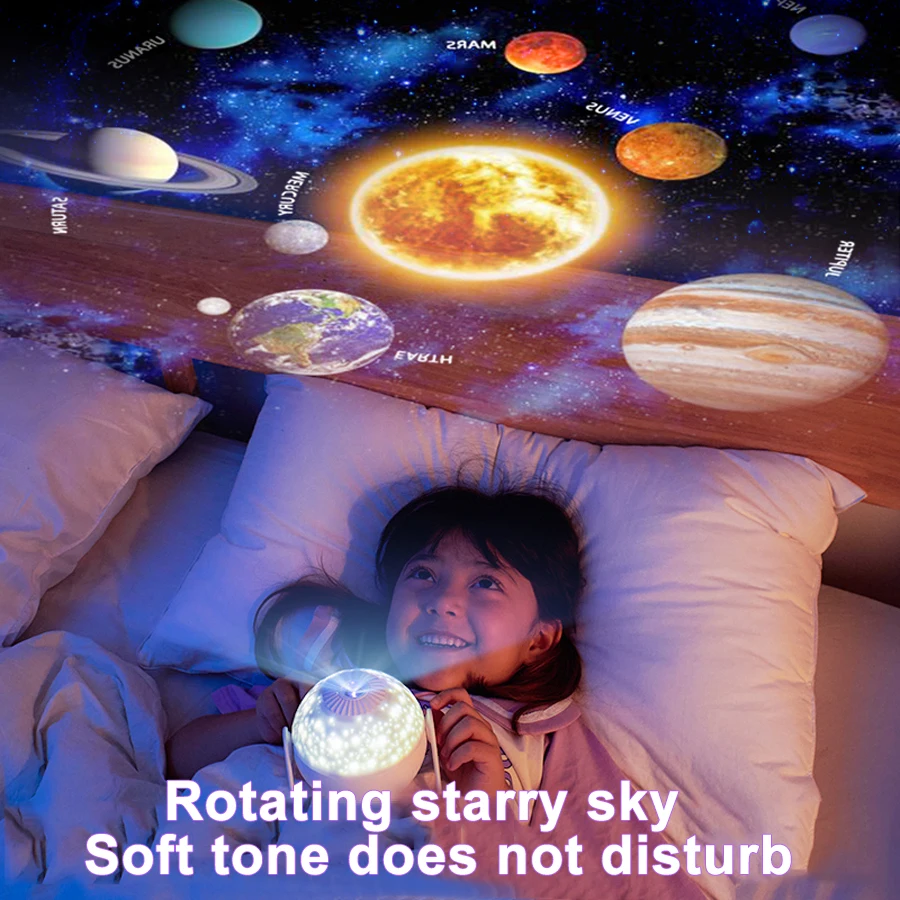 Night Light Planetarium Galaxy Projector 360&deg; Adjustable Star Sky For Bedroom Home Kids Birthday Gift