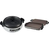 Electric Skillet for Yin Yang Hot Pot & EA-DCC10 Gourmet Sizzler Electric Griddle,Stainless Brown Extra Large 1