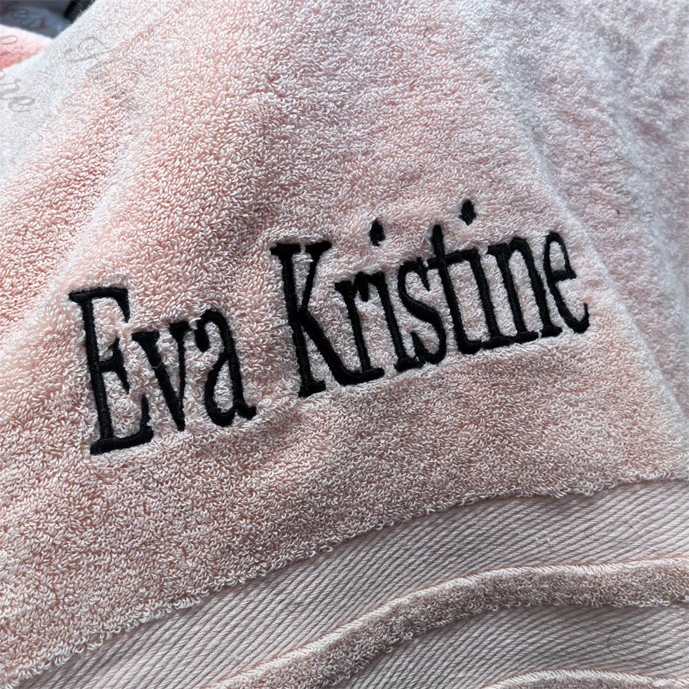 Cotton Hotel Thickened Bath Towels Personalized Embroidered Name Household Soft Cotton Towel Set Party Gift Supply Towels