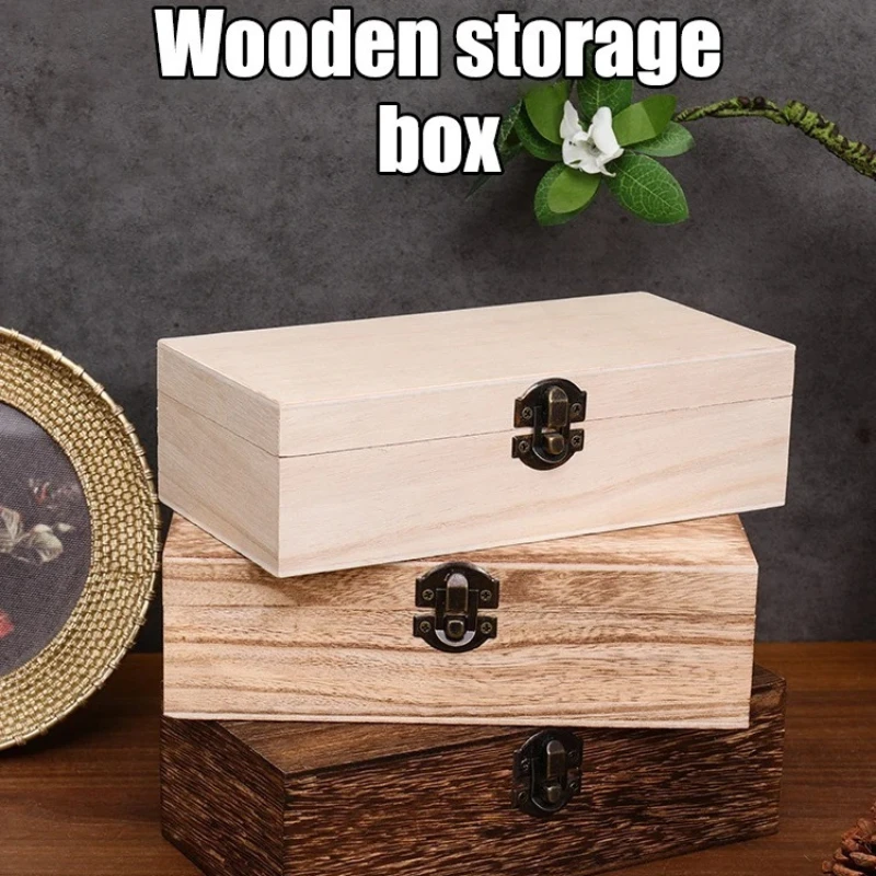 Wooden Gift Box Rectangular Wooden Box - Colored Storage Box Wooden Gift Packaging Box Organizer Box