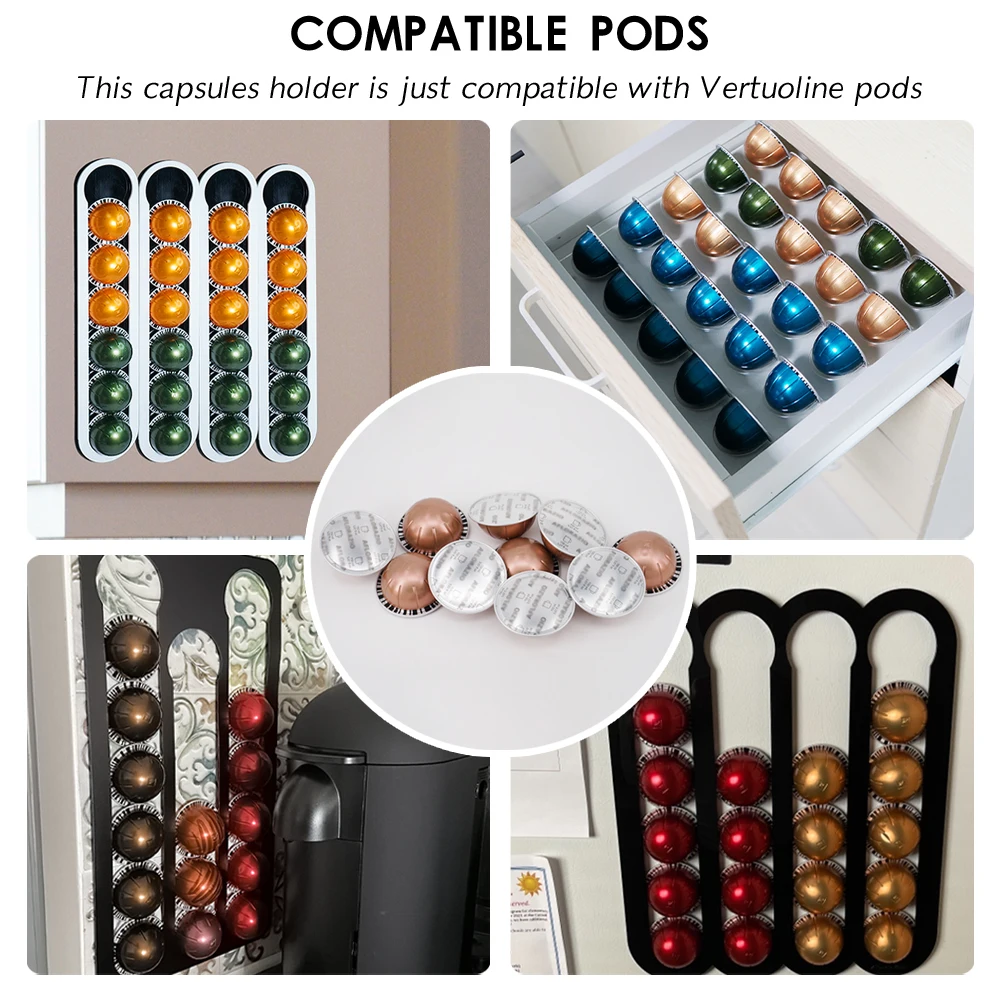 Coffee Pods Storage Rack Coffee Capsules Storage Holder Shelf Compatible With Vertuoline Capsules Kitchen Stand For Coffee Pods