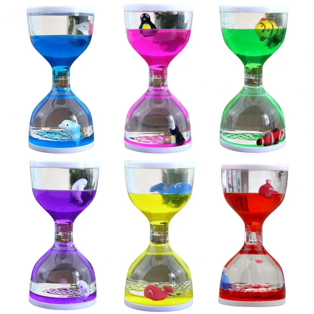 Practical Liquid Hourglass Stable Construction Oil Hourglass Decorative Changeable Lovely Satisfying Sensory Oil Drop Timer 5