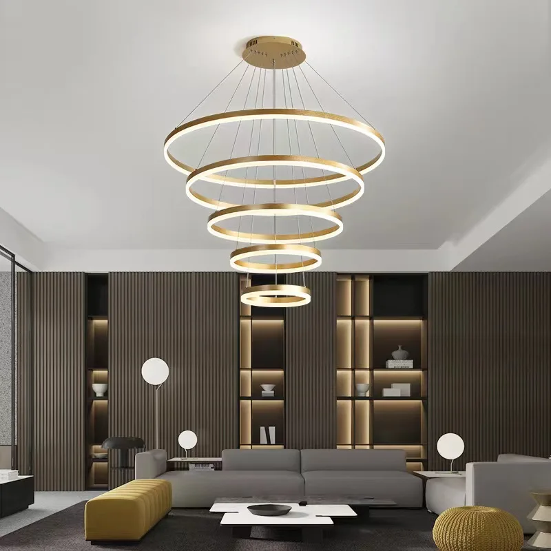Modern Led Rings Pendant Lamp Circle Ceiling Hanging Chandelier  Living /Dining Room /Staircase  Lamp Home  Lighting Fixture