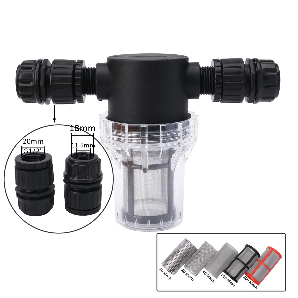 3/8 1/2 3/4 1 "Gartenschlauch Filter Landwirtschaft Bewässerung Wasser Rohr Schnell Anschluss Garten Bewässerung Auto Waschen Pumpe Einlass filter – Detail 6