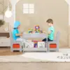 Kids Table and Chair Set,4-in-1 Wooden Activity Table with Blackboard, Whiteboard, Storage Drawer, Sturdy Safe Material, for Dra 3