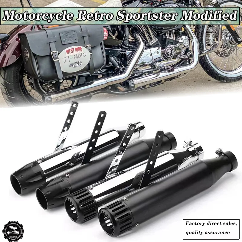

Motorcycle muffler exhaust pipe retro sportster modified echappement moto vertical back pressure case for Harley-Davidson silp