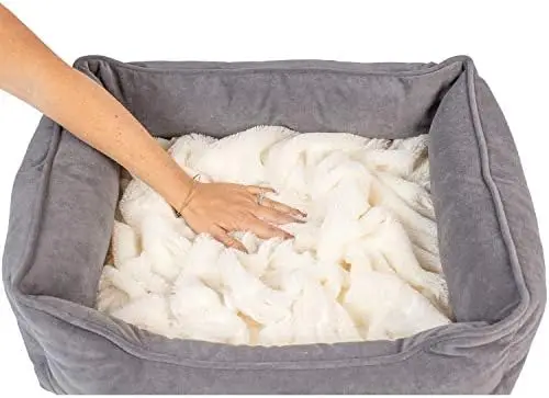 

Cuddler Dog Bed & Cat Bed | Anti-Anxiety Dog Bed for Small Dogs, Cats | Loose Blanket Promotes Burrowing (Dogs) & Kneadi Dog bed
