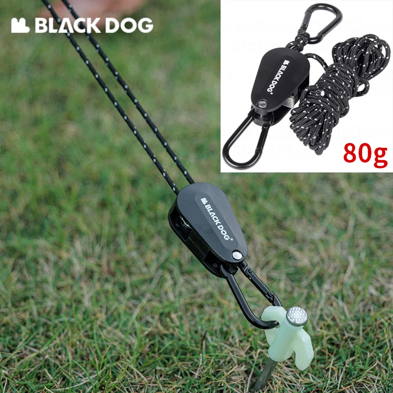 Naturehike BLACKDOG Tent Wind Rope Tensioner Adjustable Regulator Camping Accessories Fixed Buckle Pulley Fastener 80g outdoor tent ropes camping tent accessories camping tent fasteners tent rope tightener
