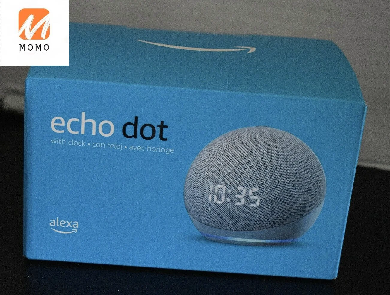  Echo Dot (4.ª generación), Altavoz inteligente con reloj y  Alexa