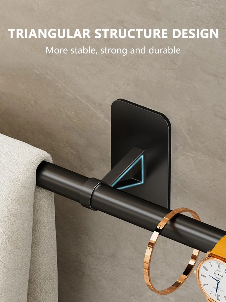 Bathroom Towel Rack Towel Holder Self-Adhesive High Quality Wall Mounted Aluminium No Drill Towels Hanger bar