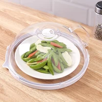 Couvercle de protection transparent pour micro-ondes anti-éclaboussures haute température grille d'aération et poignée chauffage des aliments 5