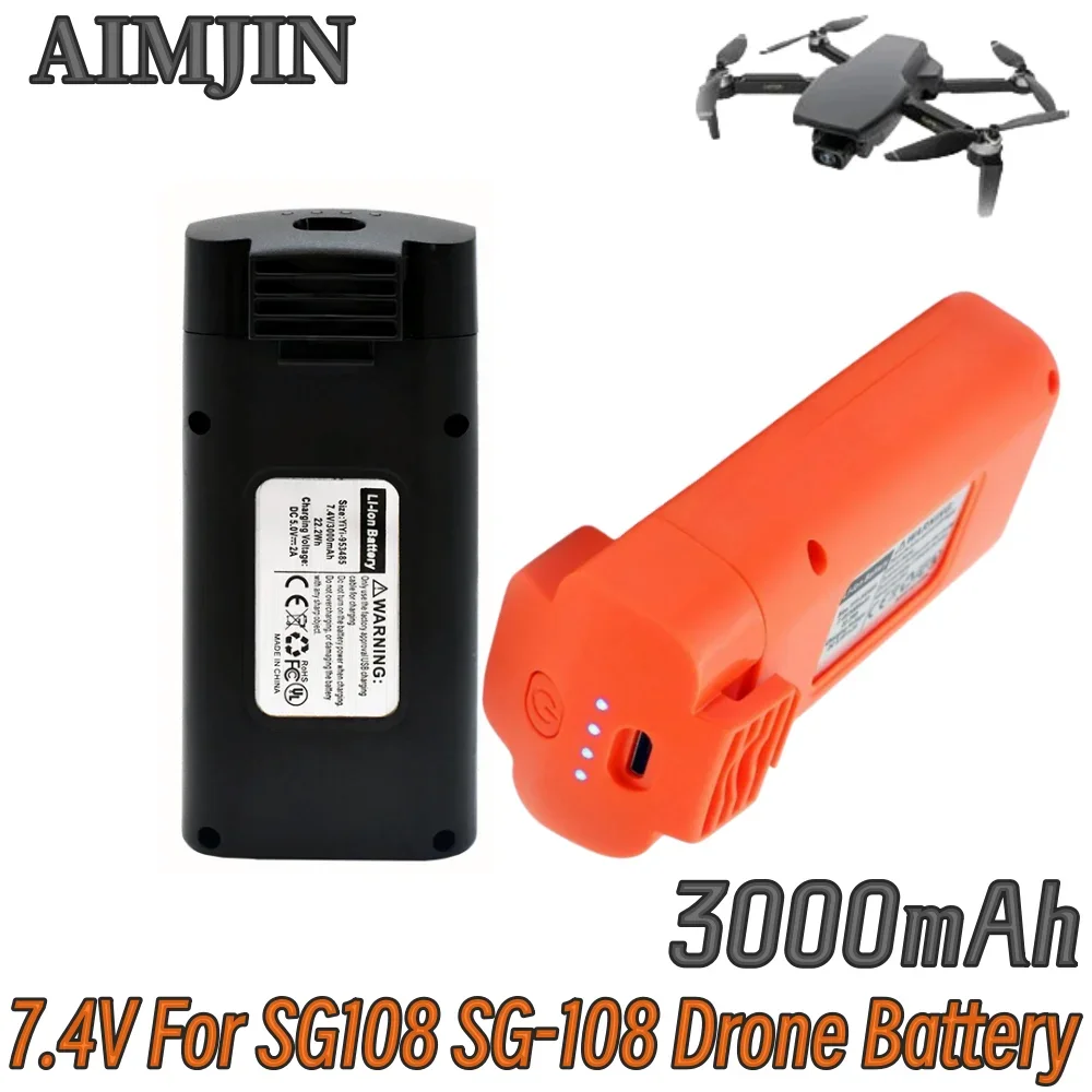 

7.4V 3000mAh lithium-ion battery, suitable for rechargeable spare parts of SG108 SG-108 drone RC quadcopter