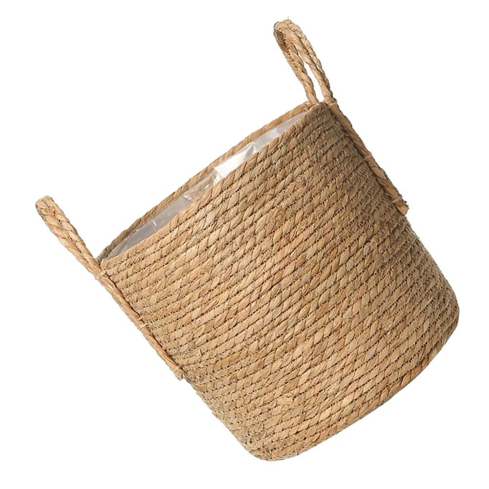 

Multifunctional flowerpot creative Nordic green plant potted indoor straw flowerpot home decoration retro storage flower pot