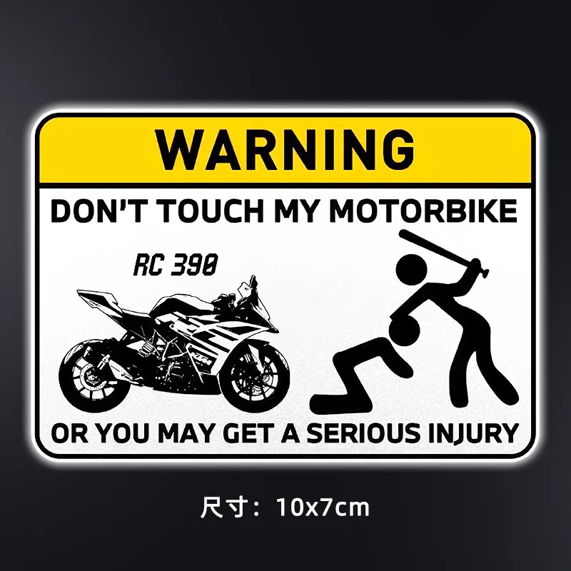 Lustige Don't Touch Warning Mark Text Einzigartiger Aufkleber Autoaufkleber Aufkleber für Motorrad Motorrad 10 cm x 7 cm – Detail 10