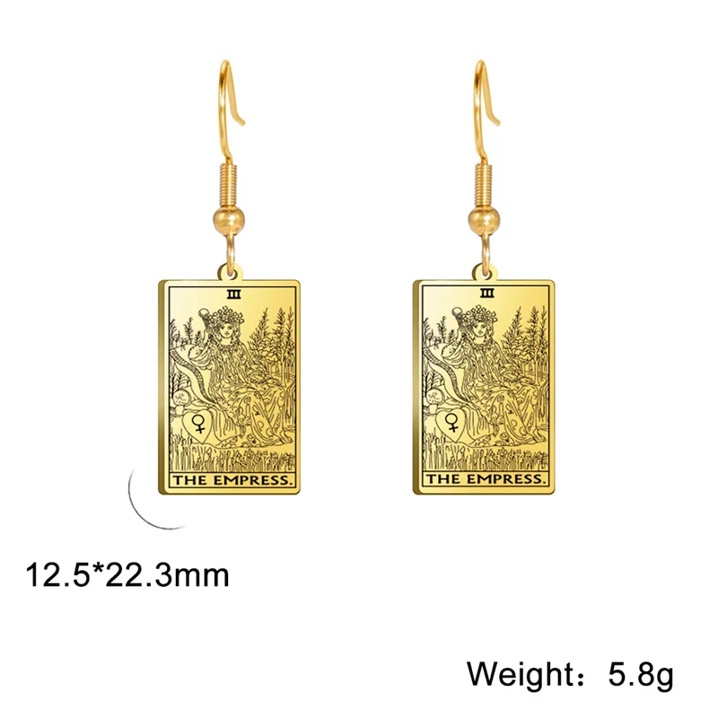 Vintage Tarotkarten Edelstahl Tropfenohrring für Frauen Sonne Mond Stern Liebhaber Wahrsagerei Tarot Schmuck Valentinstag Geschenk – Detail 40