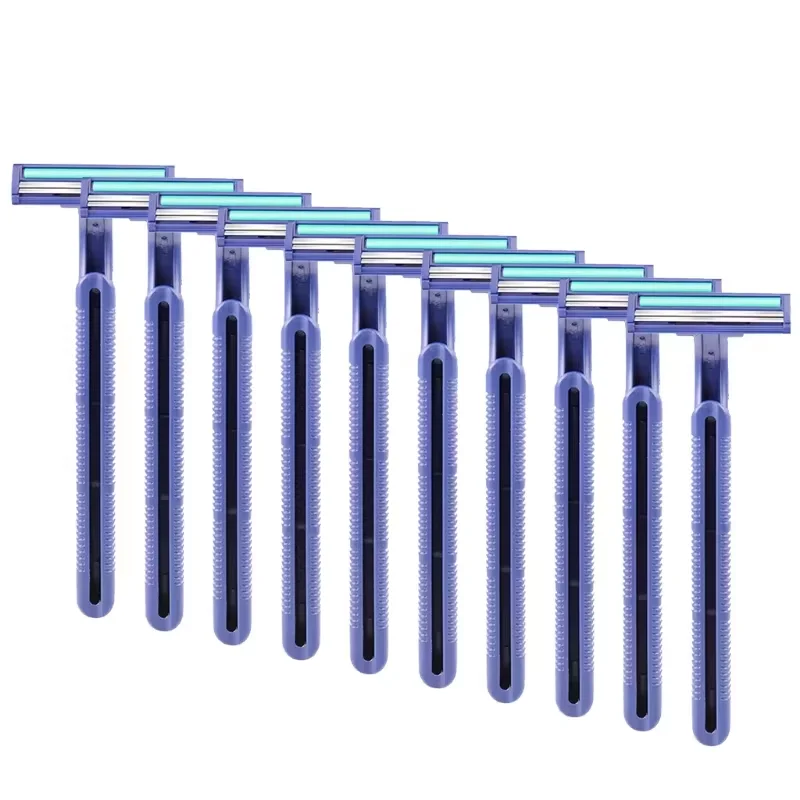 Lubricating strip twin blade disposable shaving razors stainless steel razor blade beard shaver for men travel hotel 100Pcs/pack razor blades razor shaver razor parts shaver replacement head