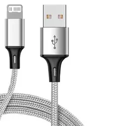 Versatile USB Cable for iPhone - Fast Charging Data Cord, Multiple Length Options (Silver)