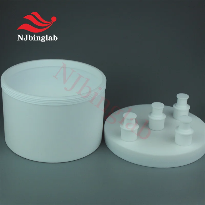 PTFE 멀티 넥 플라스크 스레드 도장 반응 베셀, 원소 분석용 낮은 배경값, 3000ml