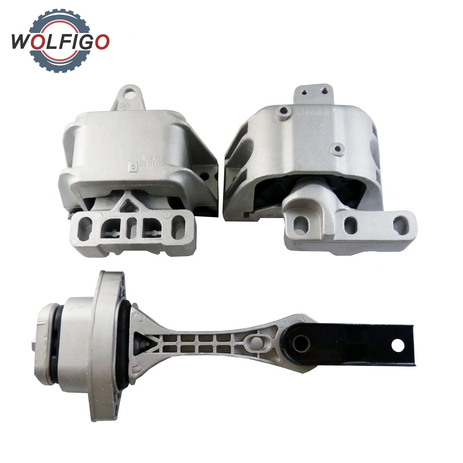 WOLFIGO Set 3PCS Motor & Trans. Mount Front Left Right and Right Rear Set for 1998-2006 VW Beetle Golf Jetta 1.8L 2.0L