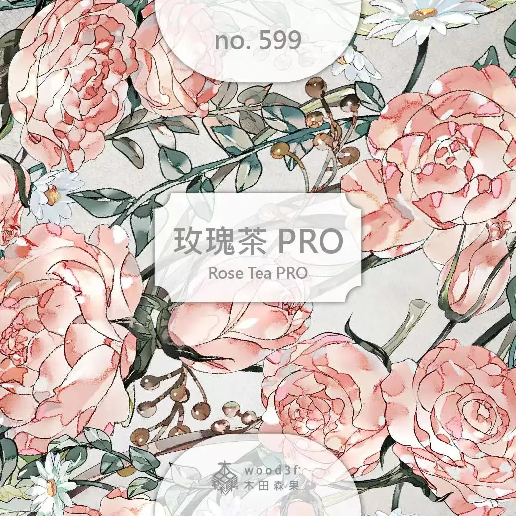 

Vintage Rose Tea Washi PET Tape for Card Making DIY Scrapbooking Decorative Sticker