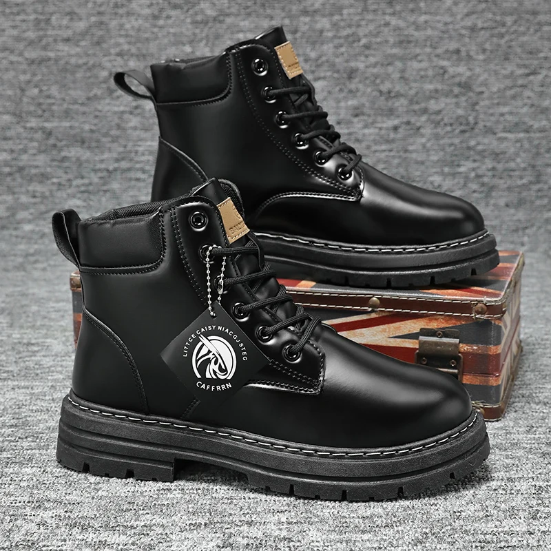 Cheap Hot Sale Army Green Men Leather Boots Platform Anti-slip Men's Ankle Boots Wear-resistant Waterproof Men Work Boots 2023