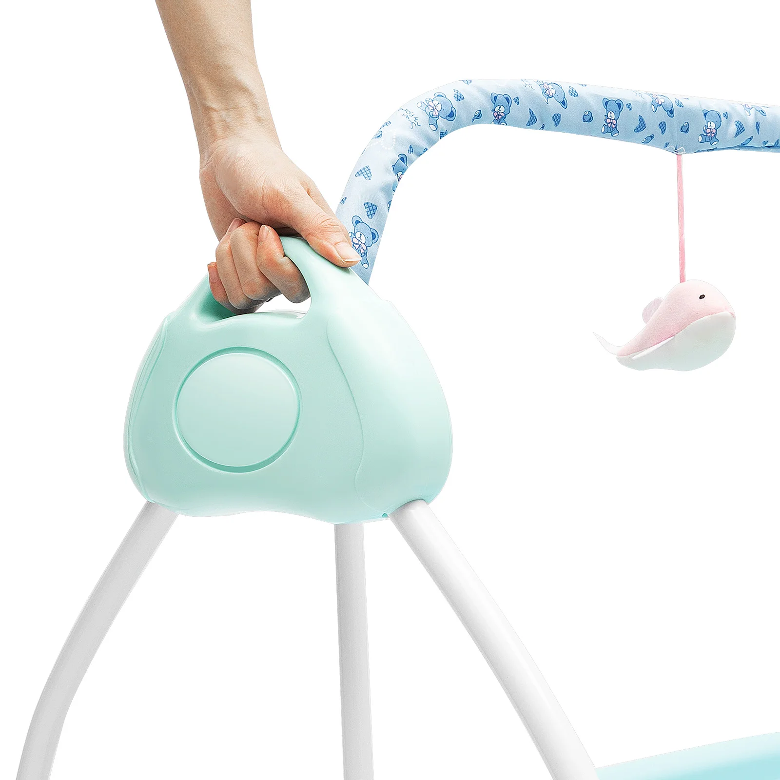 Electric Baby Cradle with Remote Control Foldable Bassinet for Newborns 5 Speed Swing Modes Bluetooth Music Timer Sleep Aid Seaa44c4f0e304bd594b2d554bacdbb123