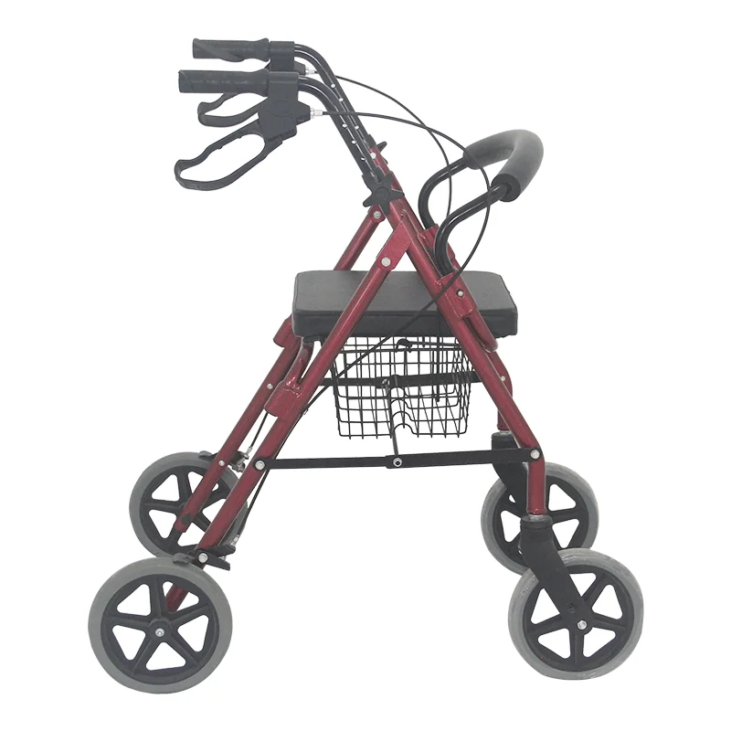 

3 in 1 Rollator Walker & Transport Chair Folding Wheelchair Rolling Mobility Walking Aid Rollator with Seat