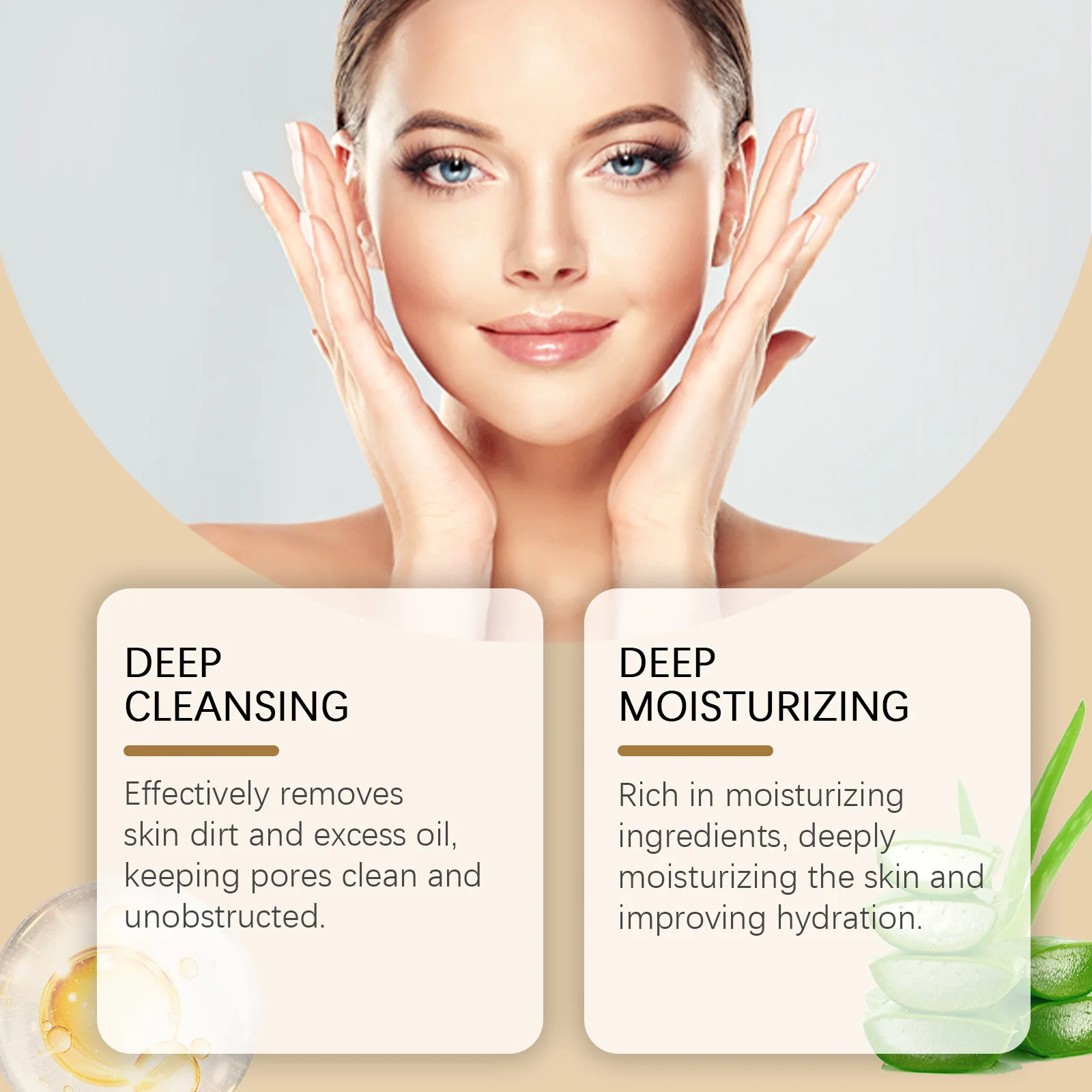 Gel lenitivo all'aloe vera Idratante profondo Riparazione delle scottature solari Migliora l'acne Allevia il rossore Pelle sensibile Crema idratante per il viso 3