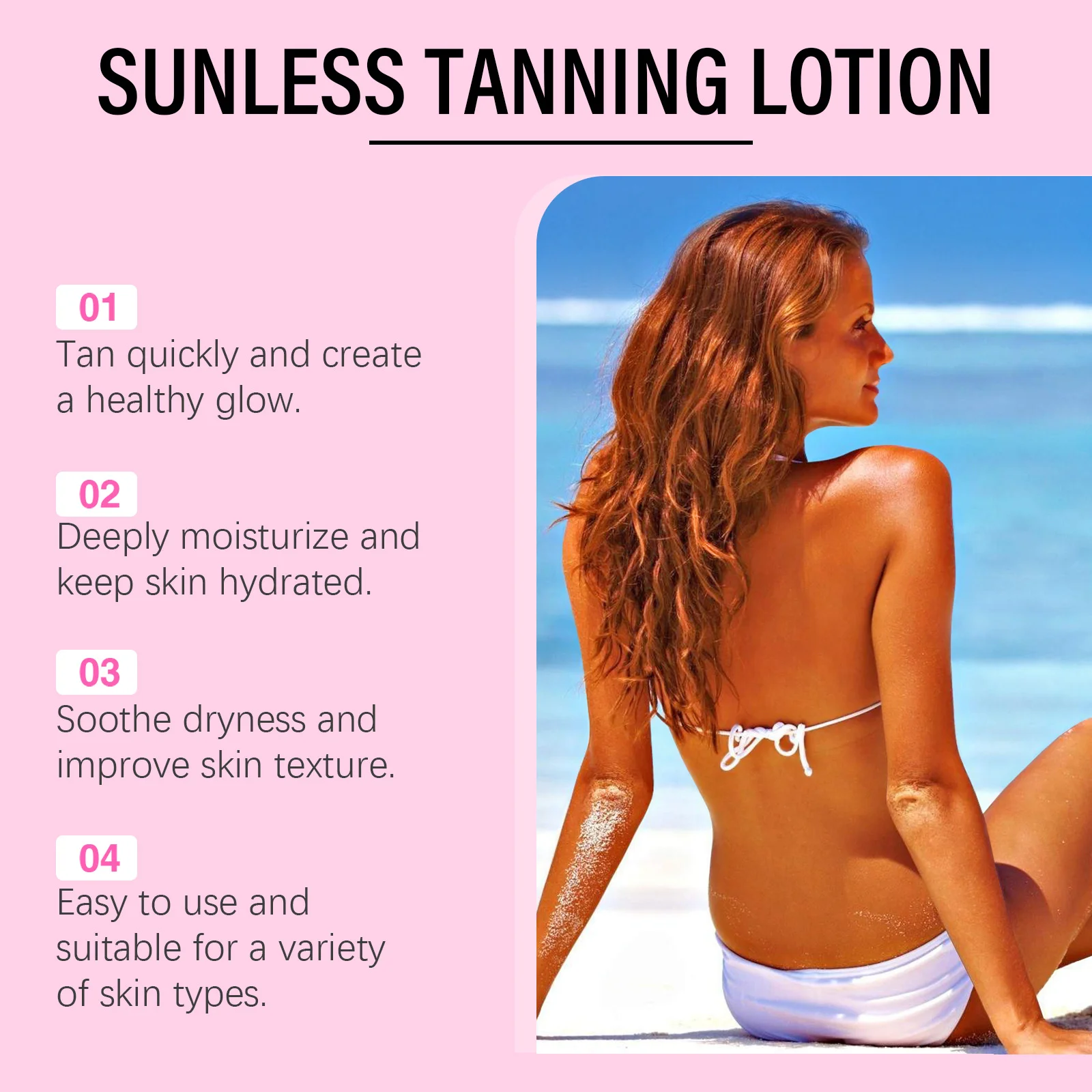Sunless Tanning Lotion For Tanner Accelerator Body Natural Glow Dark Skin Color Lasting Sexy Solarium Nourish Tan Boosting Cream