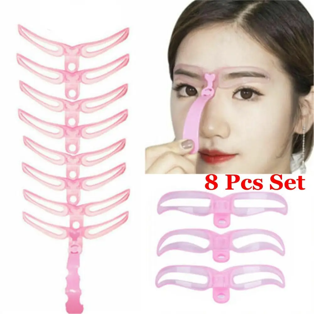 8 Pairs Women Eyebrow Stencil Kit Reusable Eyebrow Grooming Stencil Card Shaping Template Makeup Tools makeup tools eyebrow stencil tool eye makeup tools