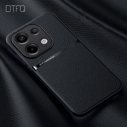 Magnetic Shockproof Retro Leather Case - Premium Back Cover for Redmi Note 13 Pro 4G (Black)