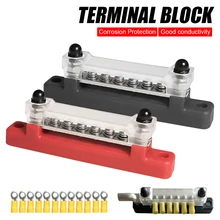 

6 Terminals Bus Bar Power Distribution Block 150A 48V with Cover M6 Terminal Studs for Car Boat Marine Trucks RV