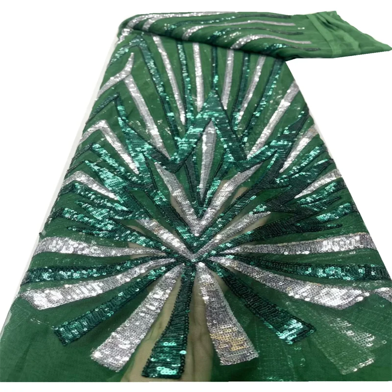 

African Lace Fabric 2023 High Quality Handmade Sequins Lace Material Nigerian French Net Lace Fabric For Wedding FYU53