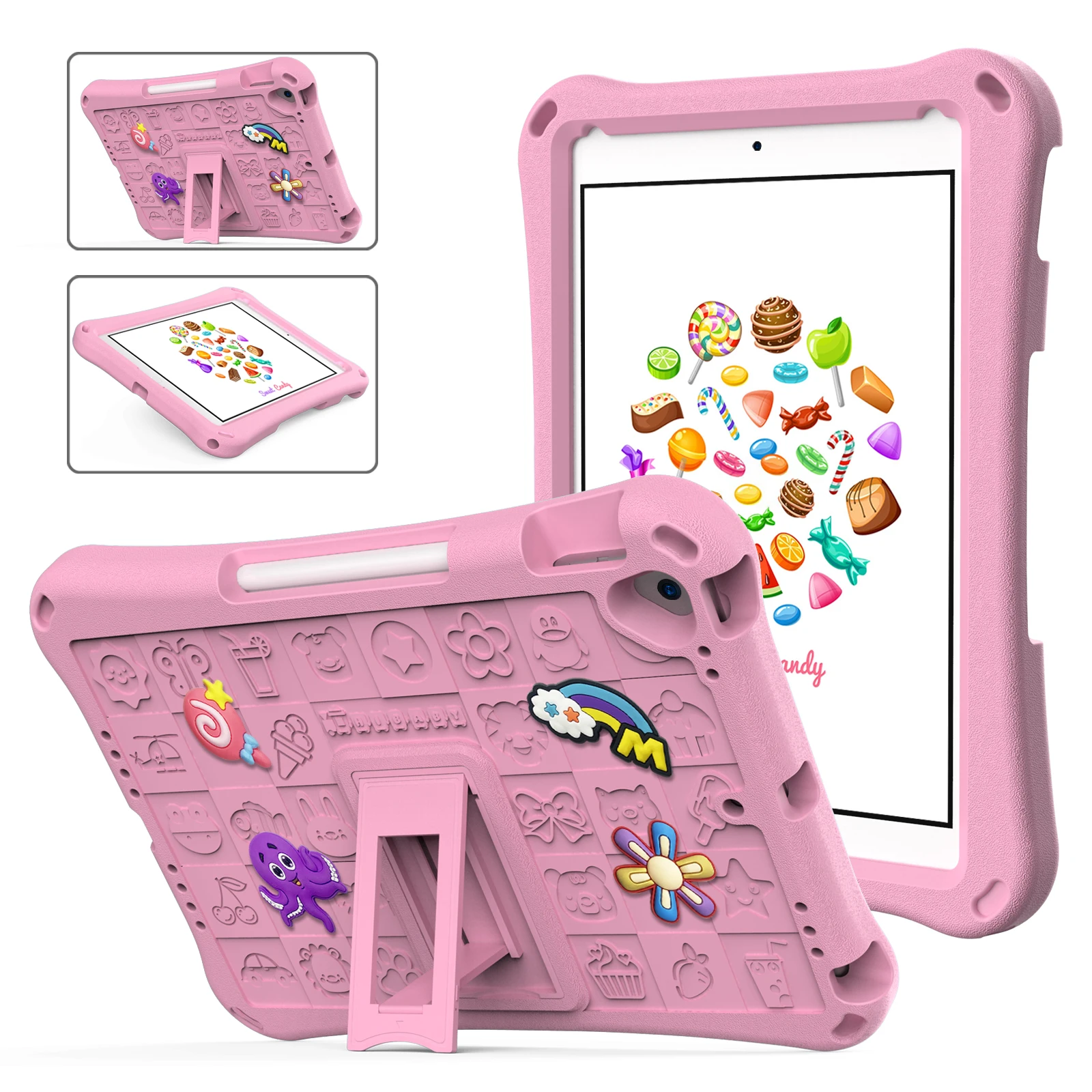 Shockproof Kids iPad Case with Stand, Handle & Pencil Holder