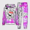 Rapper Lil Peep 3D Print Hoodies Pants Suit Men Women Hip Hop Tracksuit 2pcs Set Oversized Jogger Outfits Fashion Men's Clothing 1
