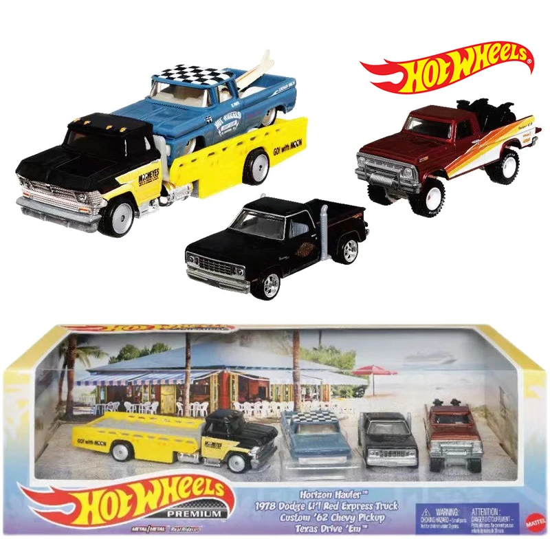 Hot Wheels GMH39 Premium Horizon Hauler Set Garage Dodge Red Express Truck  Custom Chevy Pickup Texas Drive Ford Truck Car Toys| | - AliExpress