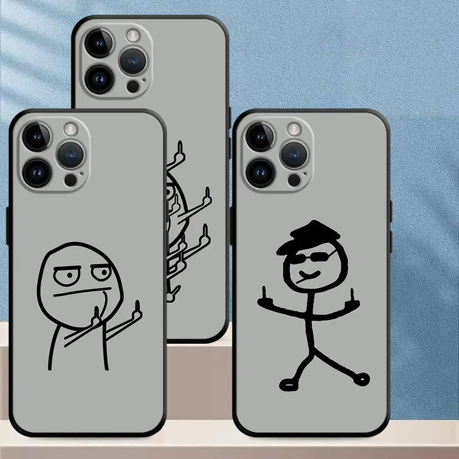 Black Soft Shell Cartoon Case with Funny Matchman Design