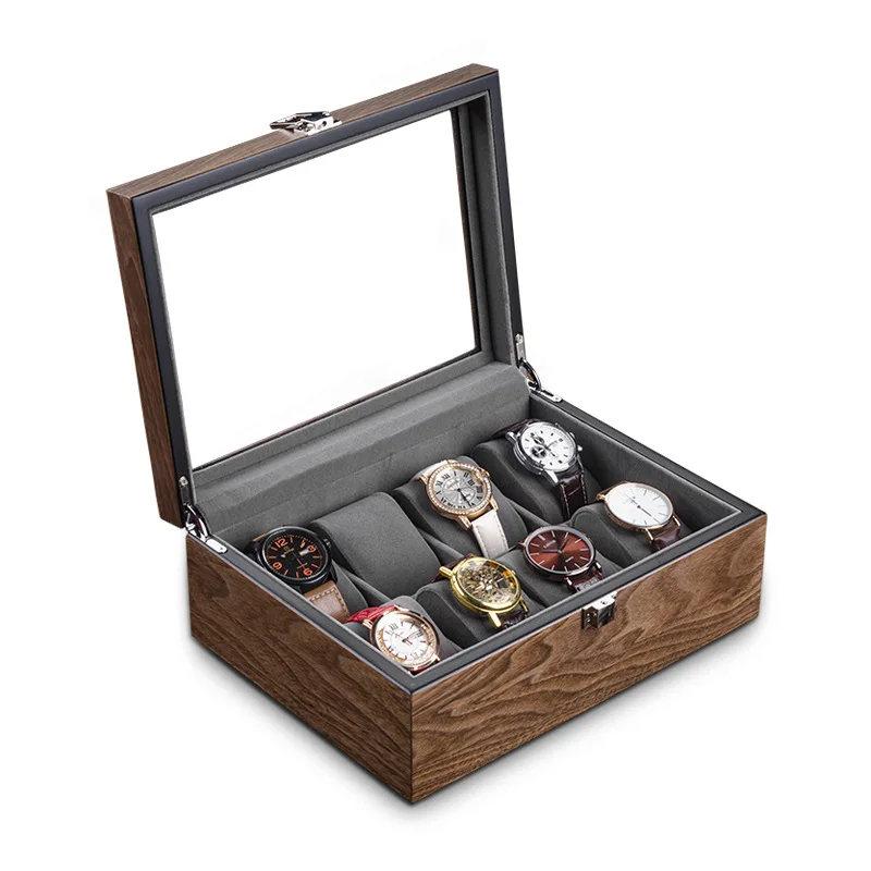 

Walnut Wood Watch Storage Box Men Mechanical Watch Boxes Organizer Bracelet Wrist Watches Display Collection Accessories Gift