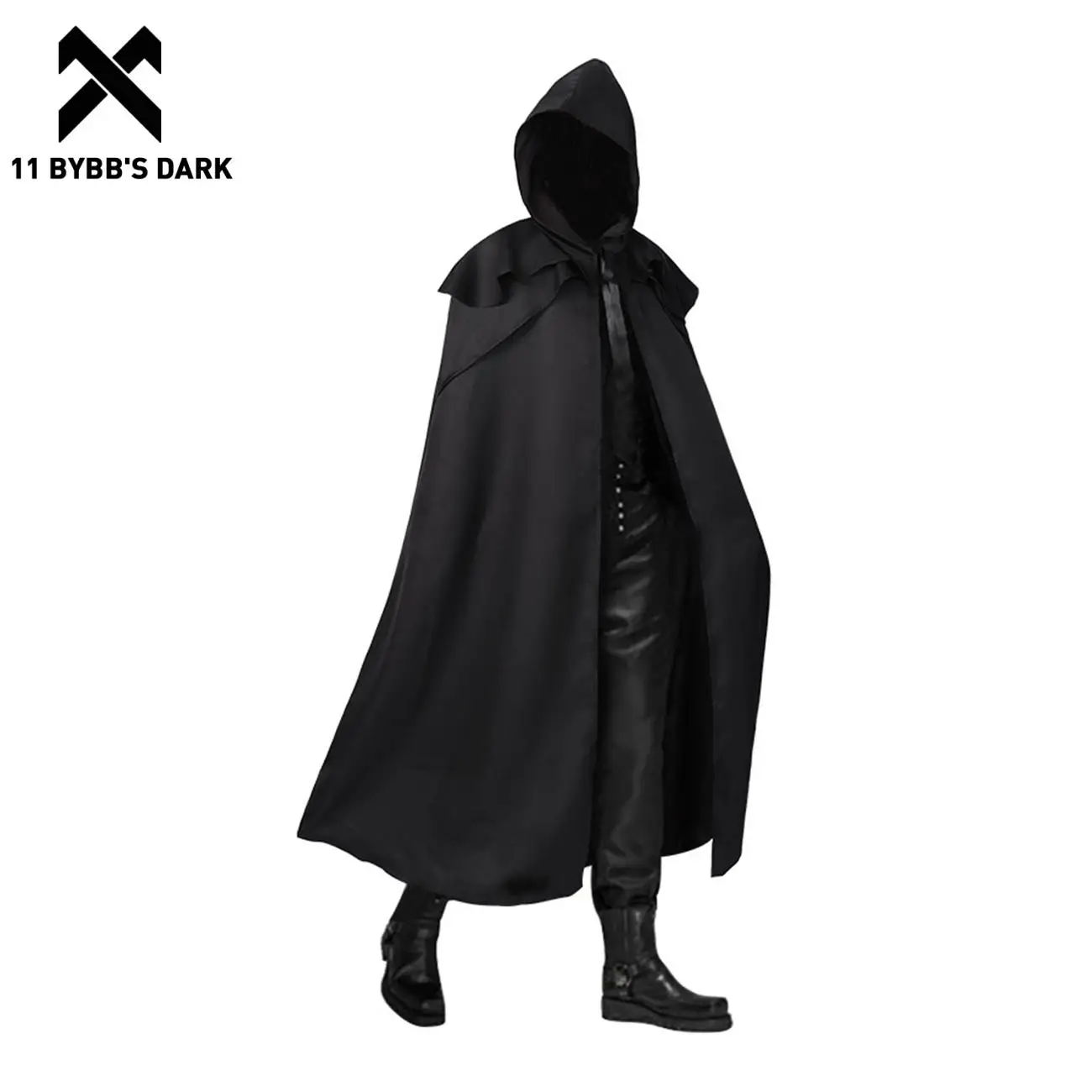 

11 BYBB'S DARK 2023 Halloween Coat Hoodie Cosplay Sorcerer Gothic Tie Cloak Halloween Cosplay Long Section Loose Fashion Cloak