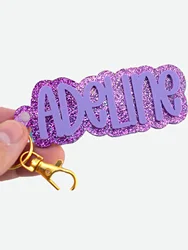 Custom Engraved PMMA Keychain - Personalized Shiny & Eye - Catching Gift (PURPLE)